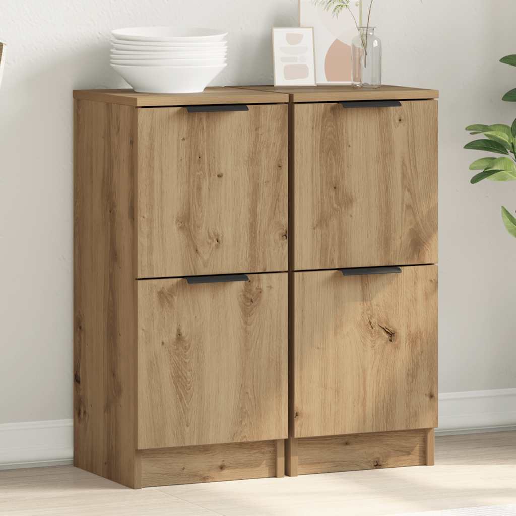 Sideboards 2 pcs Artisan Oak 30x30x70 cm Engineered Wood